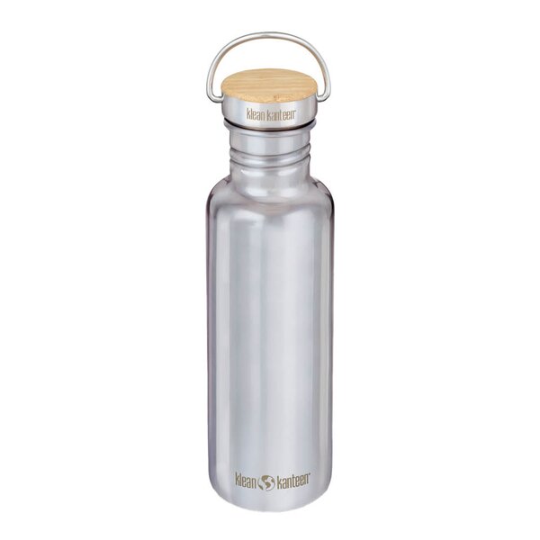 Klean Kanteen Reflect flaske 80 cl med bambuslokk speilblankt stål