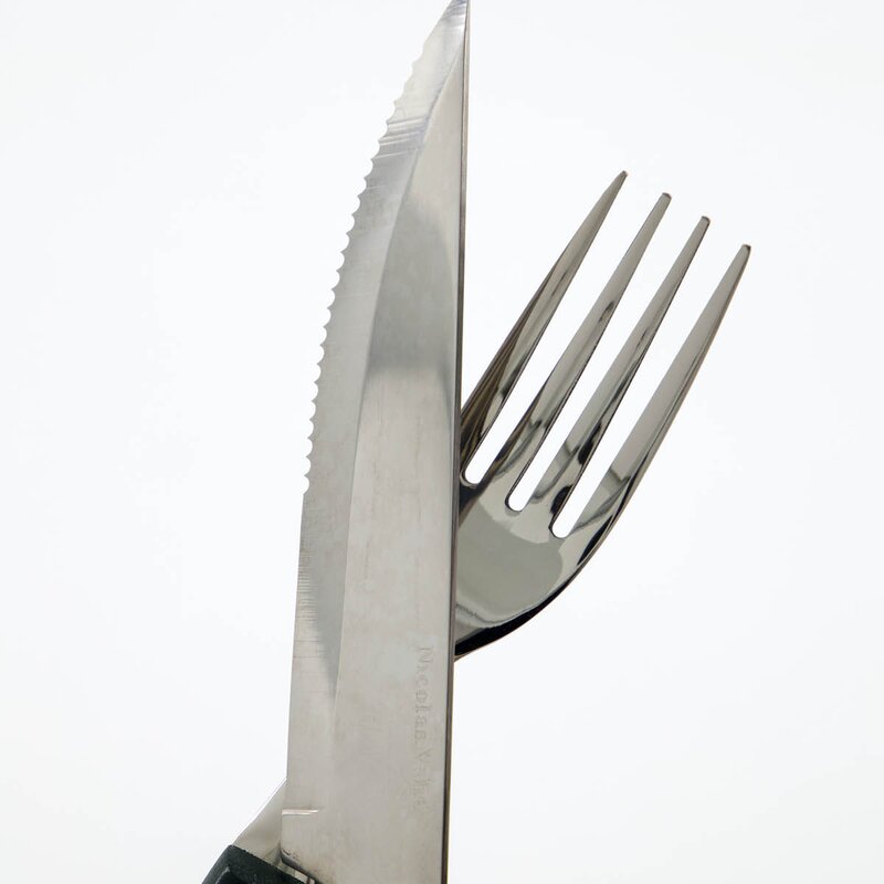 Nicolas Vahé Steak biffkniv- og gaffelsett grønn