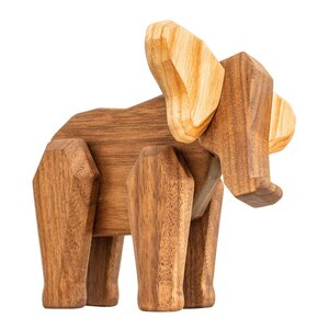 FableWood Mor elefant trefigur 12 cm valnøtt/ask