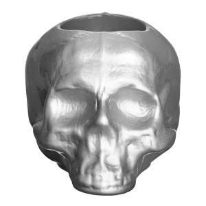 Kosta Boda Still Life Skull lyslykt sølv