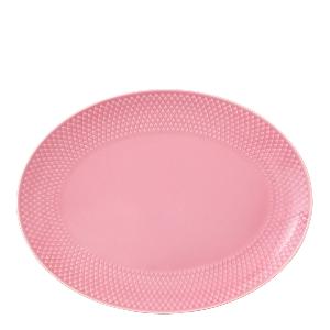 Lyngby Porcelæn Rhombe Color serveringsfat ovalt 28,5x21,5 cm rosa