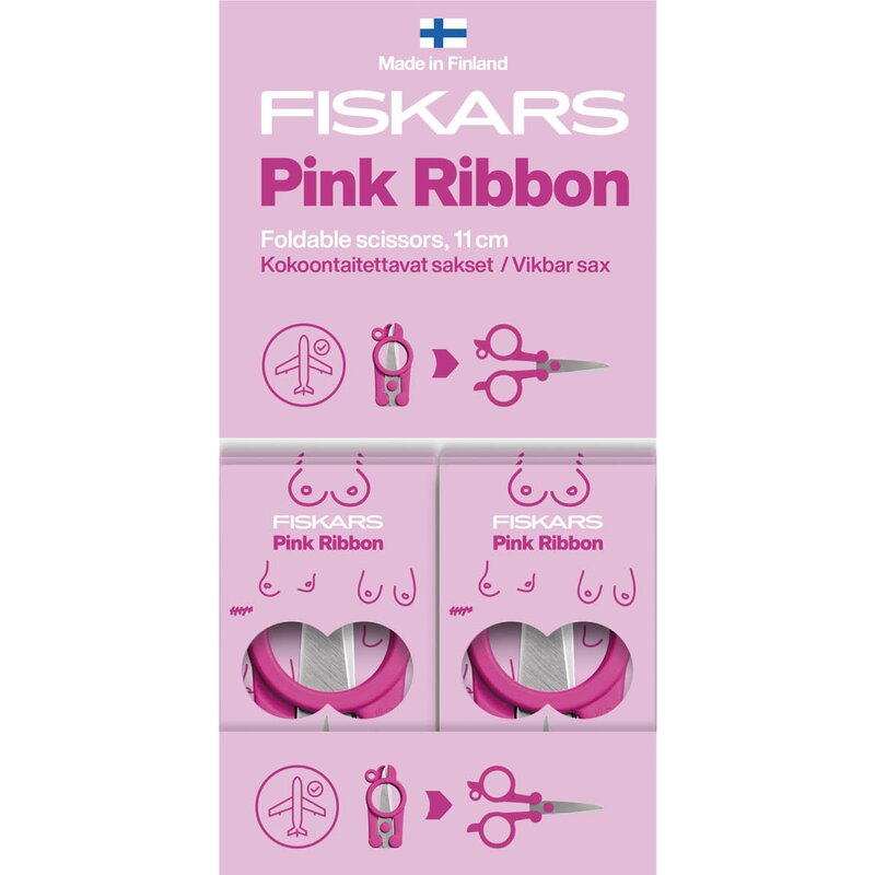 Fiskars Rosa sløyfe reisesaks 11 cm