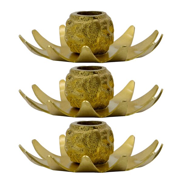 House Doctor Starry lysestake i jern 3 stk antikk messing