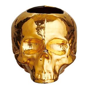Kosta Boda Still Life skull lyslykt 8,5 cm gull