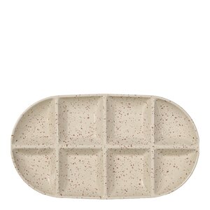 Sagaform Ditte serveringsfat 36x20x3,5 cm beige/burgunder
