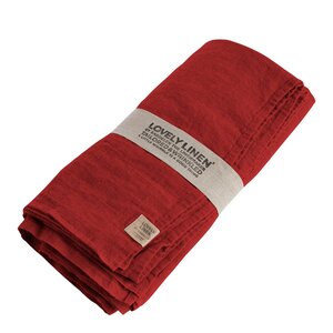 Lovley Linen Lovely bordduk lin 145x380 cm Real Red