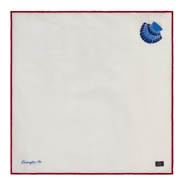 Lexington Shell embroidered tøyserviett 50x50 cm hvit/blå/rød