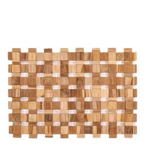 Ziczac Teak dekkebrikke 45x33 cm natur