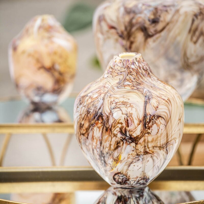 Magnor Unik skulptur kunstglass M 24 cm brun multi