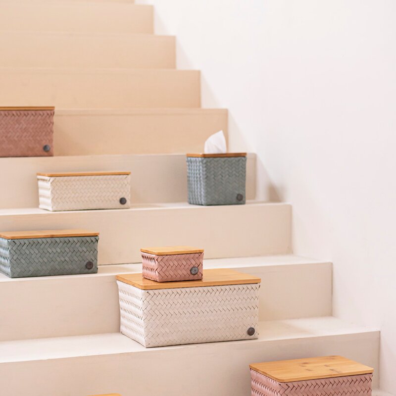 Handed By Top Fit Tiny oppbevaringskurv m/lokk 13x13x8 cm copper blush