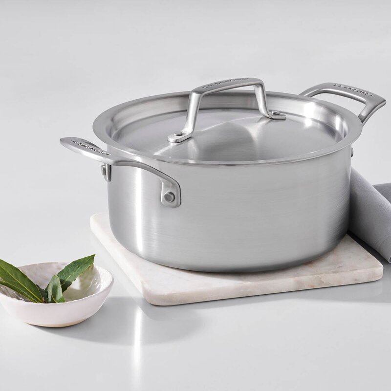 Le Creuset Essential 3-Ply dyp gryte 24 cm 6L m/lokk