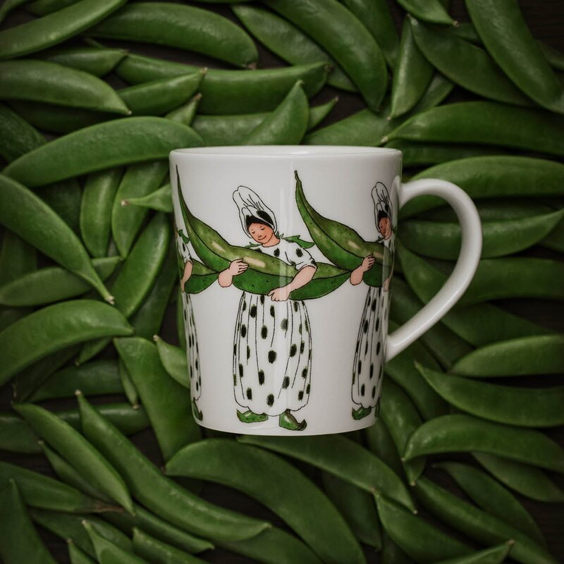 Design House Stockholm Elsa Beskow krus m/håndtak 28 cl Mrs Broad Bean