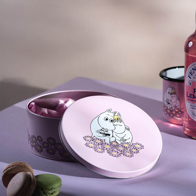 Muurla Mummi rund metallboks Sammen 15 cm rosa