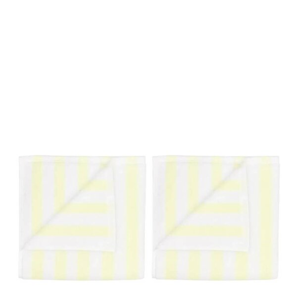 Blomus Arto gjestehåndkle 50x30 cm 2 stk hvit/gul brede striper