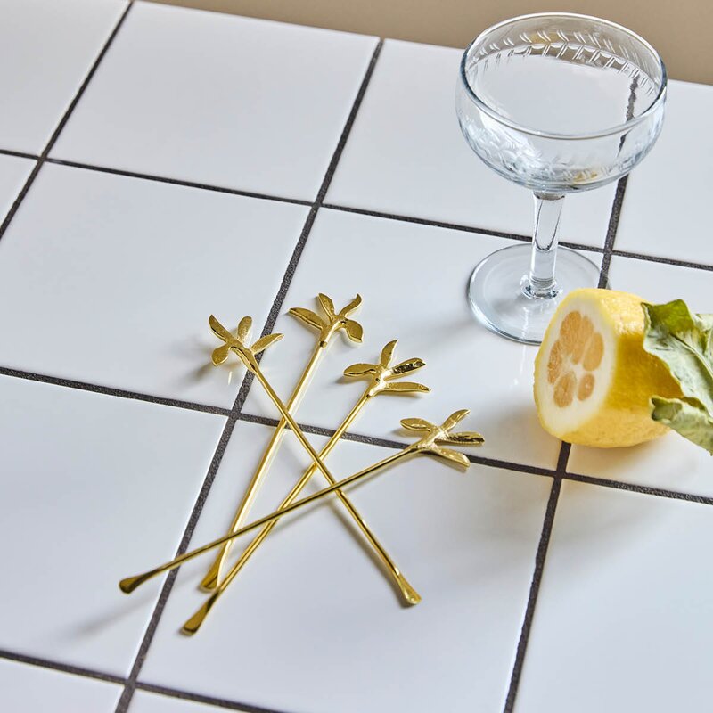 House Doctor Serve rørepinne 19 cm 4 stk anitkk gull