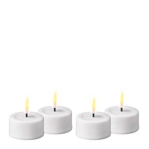 DeluxeHomeart LED telys 3,5 x 4 cm 4 stk hvit