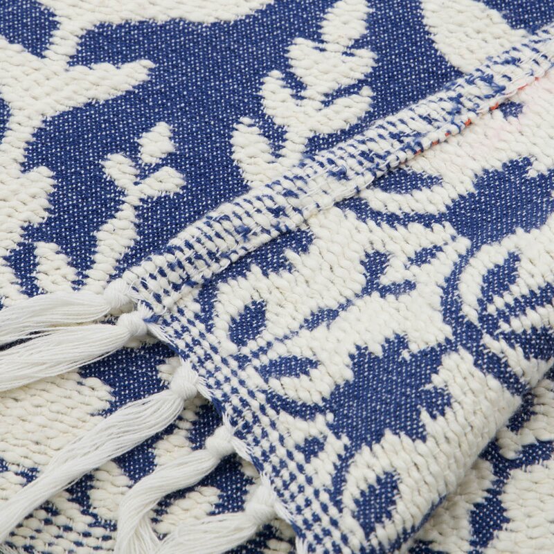 House Doctor Mazzo pledd i bomull 200x150 cm blå