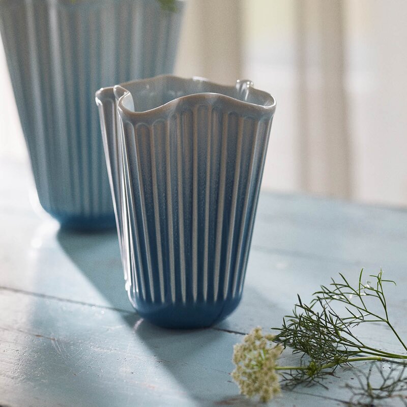 Kähler Hammershøi unfold vase 16,5 cm blå