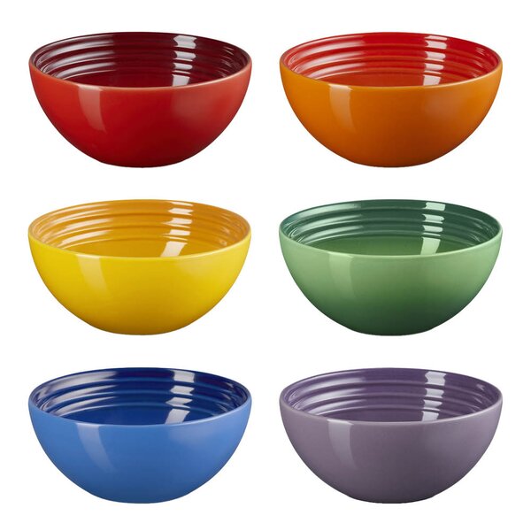 Le Creuset Rainbow skål 33 cl 12 cm 6 stk 
