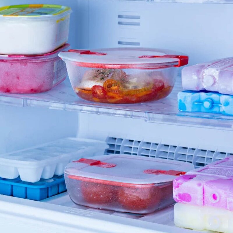 Pyrex Cook & Heat oppbevaringsboks 1L rød/klar