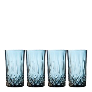 Lyngby Glas Sorrento highball 38 cl 4 stk blå