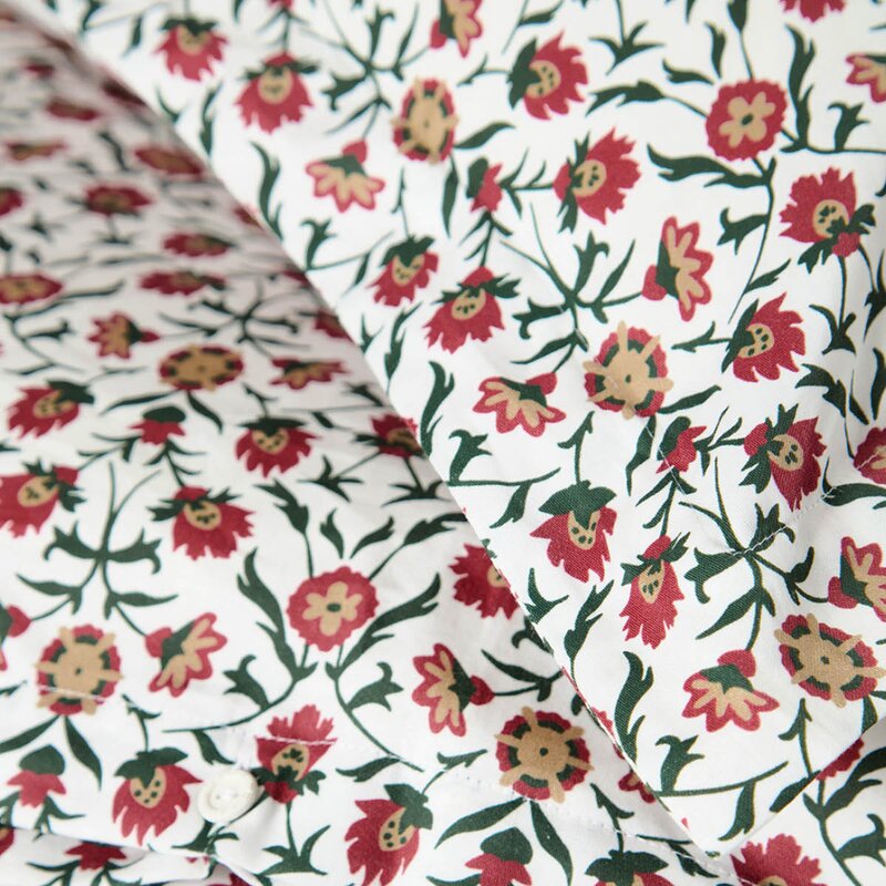 Lexington Sengesett sateng 140x200 cm blomstret hvit/rød/grønn/beige