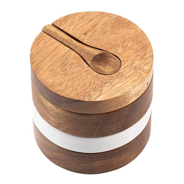 Style De Vie Serveringssett til olje/smør/krydder 3 deler hvit/akasietre