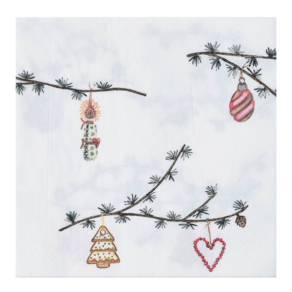 Kähler Hammershøi Christmas serviett 40x40 cm 20 stk hvit