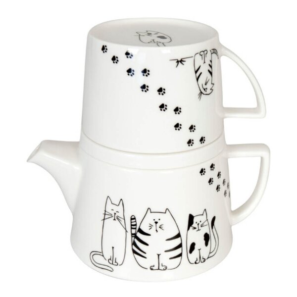 Könitz Tea For Me tekanne og krus 40 cl Funny Cats