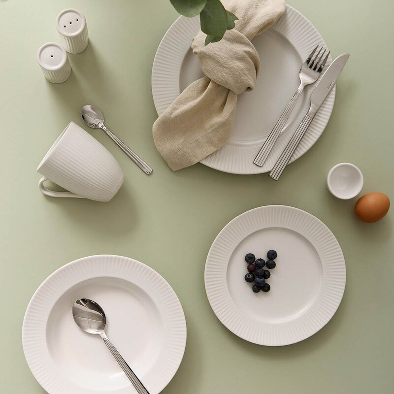 Aida Groovy stentøy suppetallerken 23 cm hvit