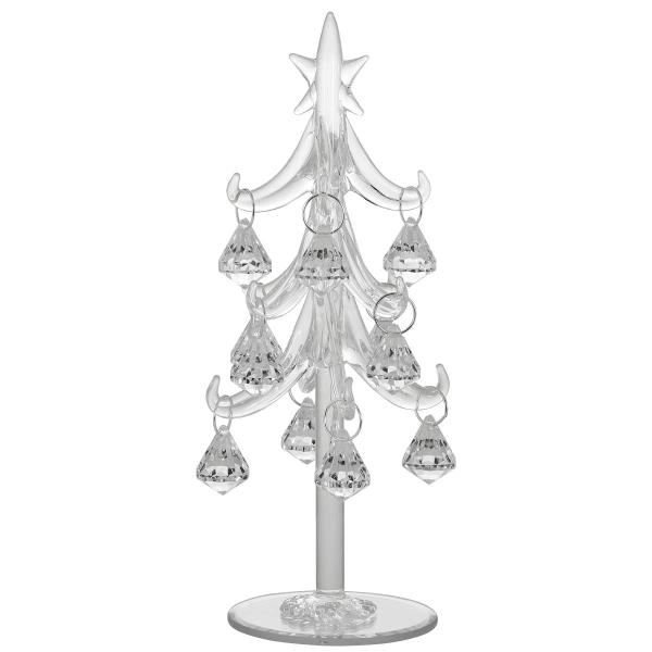 Cleo Home Glasstre med ornament 21 cm