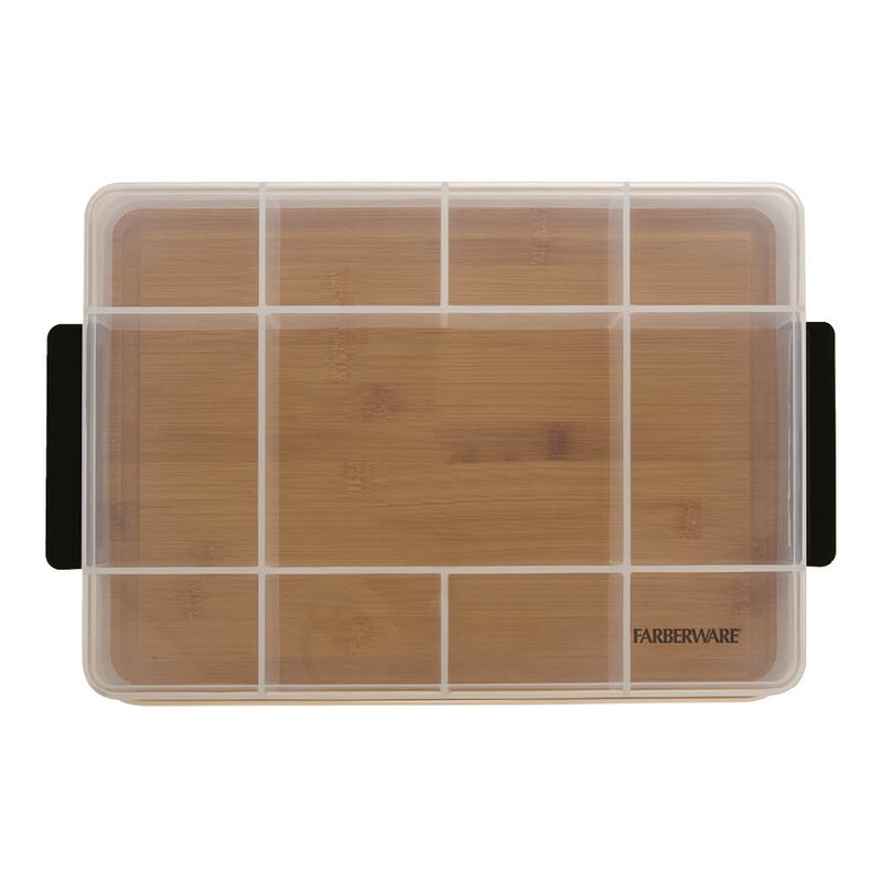 Farberware Snacklebox med 11 rom og bambusbrett 30x40,5 cm bambus