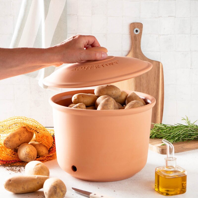 Römertopf Potetkrukke med lokk i keramikk 25 cm