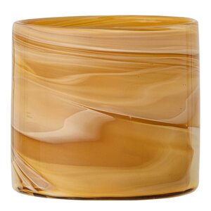 Bloomingville Lyslykt Sylas i glass 11,5x11 cm oransje