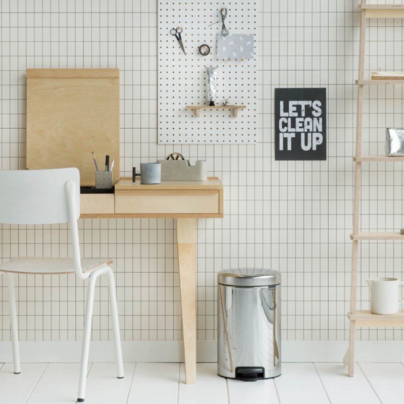 Brabantia NewIcon pedalbøtte 12L blankt stål