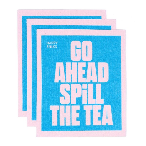 Happy Sinks Oppvaskklut Spill the tea 3 stk