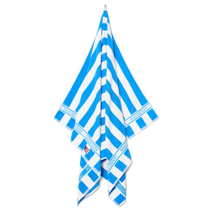 Lexington Strandhåndkle 180x100 cm frotté blå/hvit