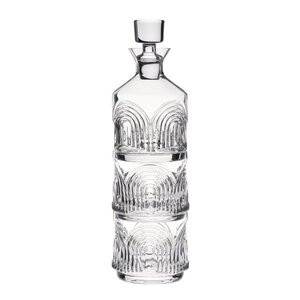Viski Deco Beau stablebar karaffel og glass i krystall 3 deler 34/41 cl