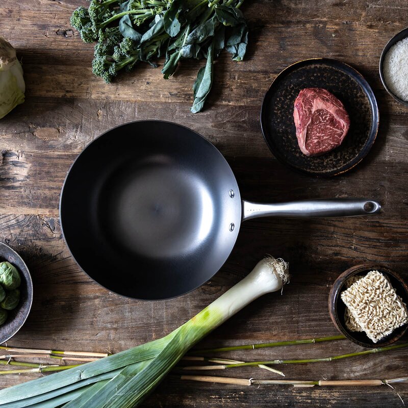 Satake Pure Pan wok 28 cm støpejern nitrering