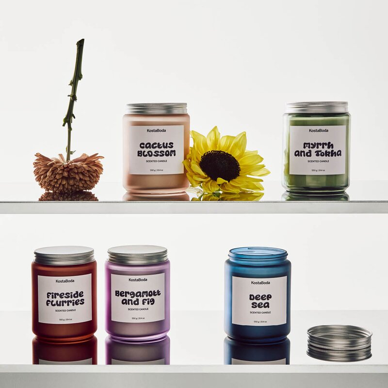 Kosta Boda Mind duftlys 13 cm Deep Sea