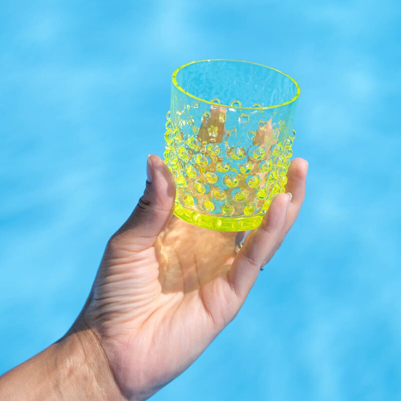 Klimchi Hobnail vannglass 15 cl neon citrine