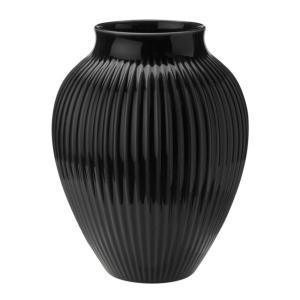 Knabstrup Keramik Vase riller 27 cm svart