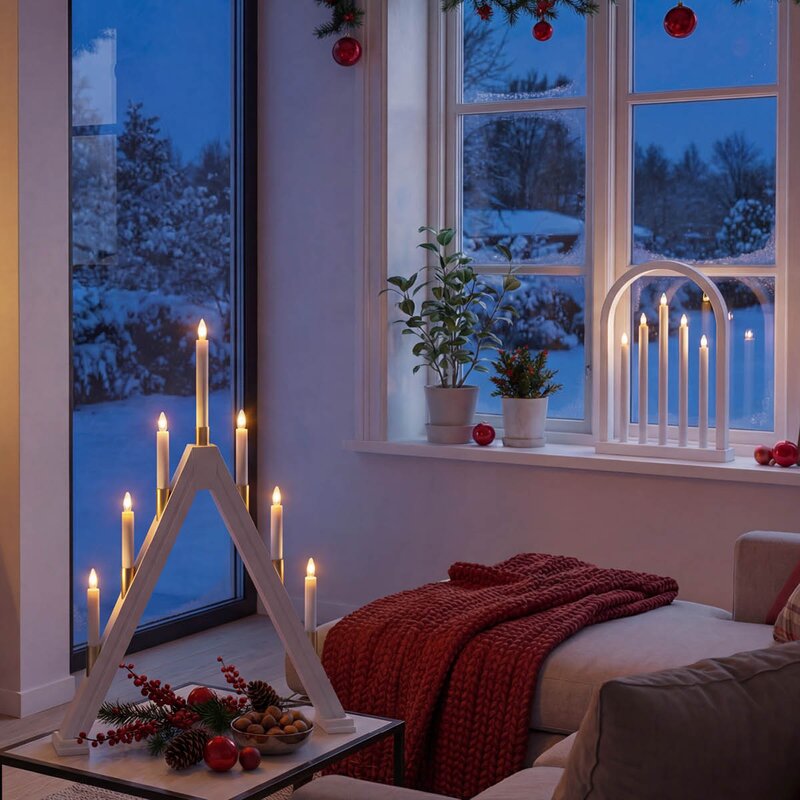 Aneta Lighting Halland adventsstake 59 cm hvit