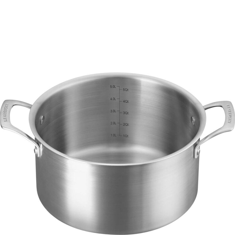 Le Creuset Essential 3-Ply dyp gryte 24 cm 6L m/lokk