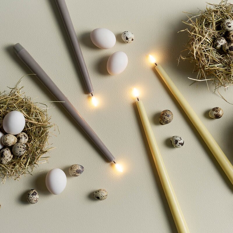 Uyuni Lighting Led kronelys 32x2,3 cm 2 stk slim sandstone