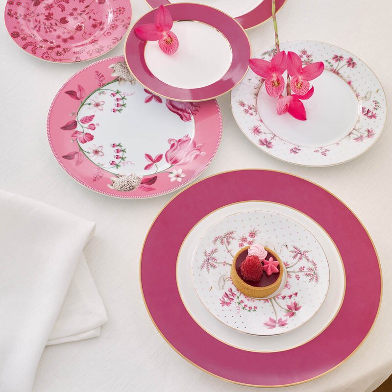 Pip Studio Jolie Tulip tallerken 23 cm rosa