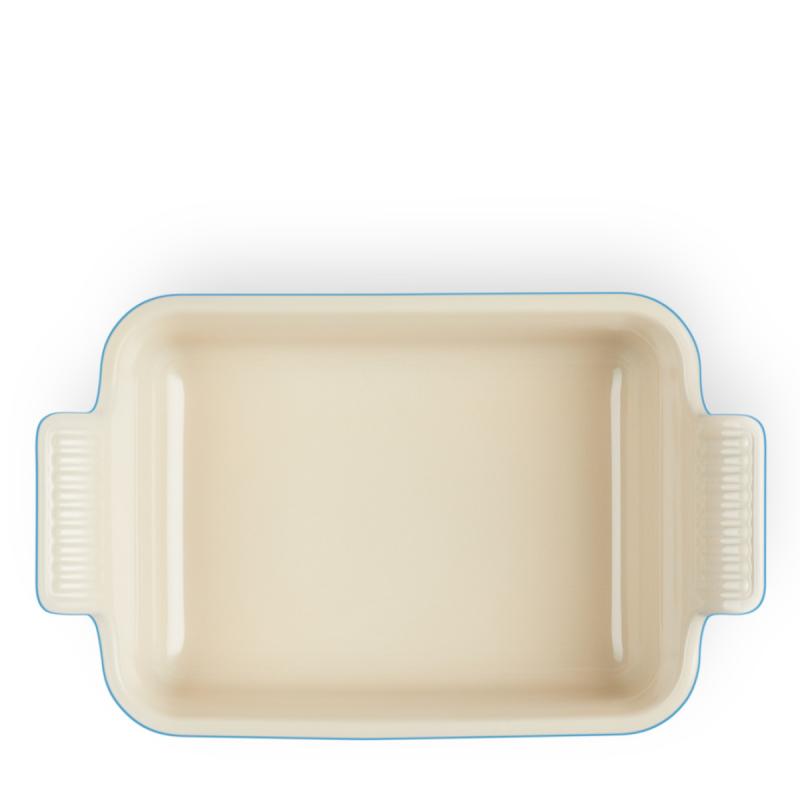 Le Creuset Heritage rektangulært fat 19x14 cm azure