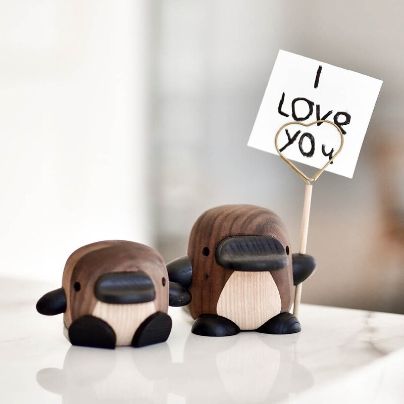 FableWood Perry nebbdyr trefigur 8 cm ask/valnøtt