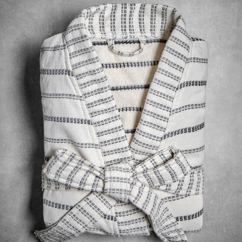 Meraki Badekåpe S/M offwhite og svart