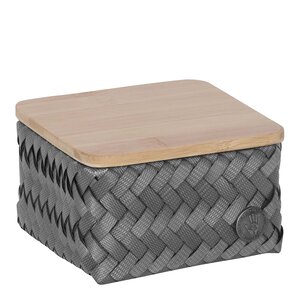 Handed By Top Fit Tiny oppbevaringskurv m/lokk 13x13x8 cm dark grey